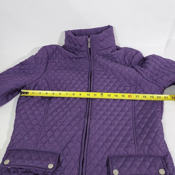 Jane Ashley Women's Quilted Coat, Size Medium Jacket Purple - Picture 5 of 16